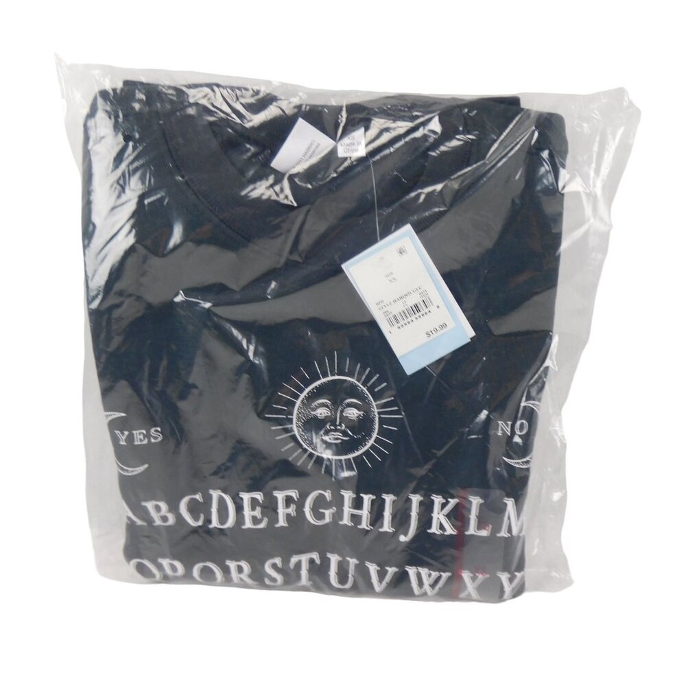 Ouija Women's Oversized Long Sleeve Fleece Ouija Board Sweatshirt Black Size XS - Picture 2 of 8